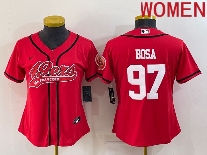 Women San Francisco 49ers 97 Bosa Red 2022 Nike Co branded NFL Jerseys